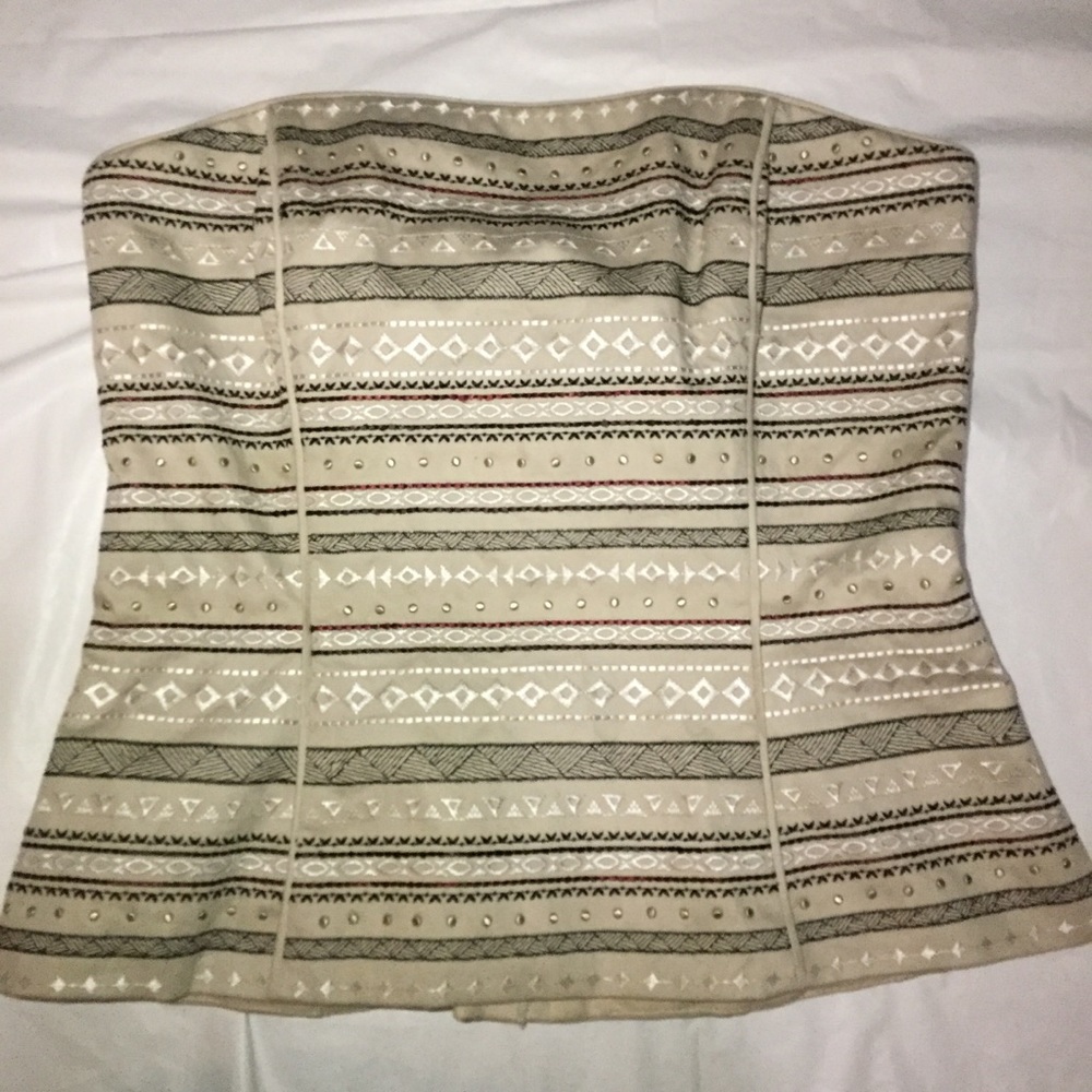 White House Black Market Corset Bustier beige size 6